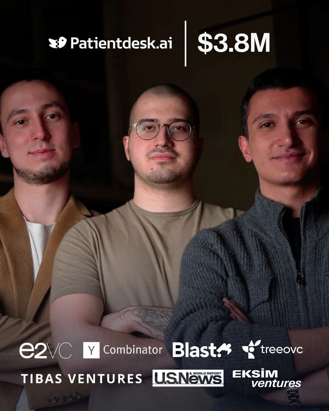 Patientdesk co-founders Öncel Özgül, Fikri Şan Köktaş, and Emre Kaplaner